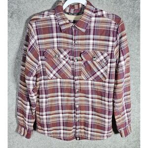 Canada Weathergear Flannel Shacket Mens Size S Fleece Lined Pockets‎ Button Up